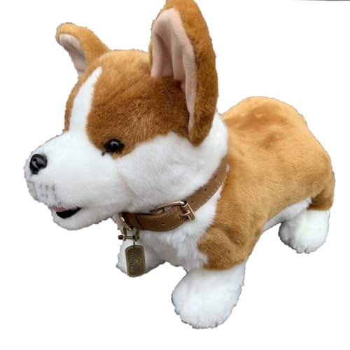 MZICXV 50 cm realistisches Corgi-Plüschtier, weiche ausgestopfte Hundepuppe (Walisischer Corgi) von MZICXV