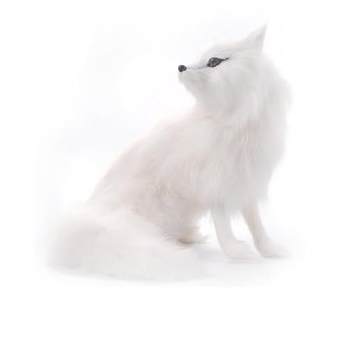 MZICXV 6,3" Realistische Polarfuchs Figur, Kunsttierstatue, Wohndekoration, Geschenk for Tierliebhaber von MZICXV