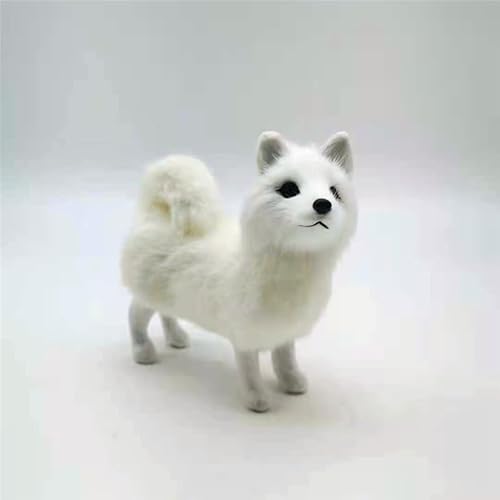 MZICXV 6,3" handgefertigte realistische Husky-Figur, lebensechtes Husky-Welpen-Modell, Heimdekoration(White) von MZICXV