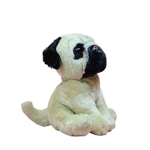 MZICXV 6" Sitzender Mops Plüschtier, Weicher Mops Welpe, Süßes und Kuscheliges Mops Plüschtier von MZICXV