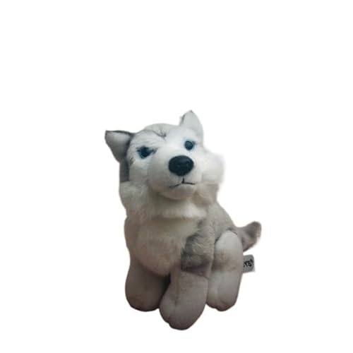 MZICXV 6.3" Realistic Husky Plush Toy, Dog Stuffed Animal, Puppy Plush with Blue Eyes von MZICXV