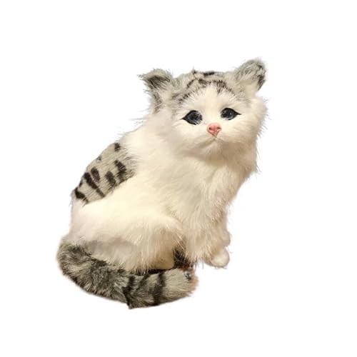 MZICXV 7,1" Realistische Plüschfigur, Kunststatue, Schreibtischdekoration, Geschenk for Liebhaber(Grey) von MZICXV