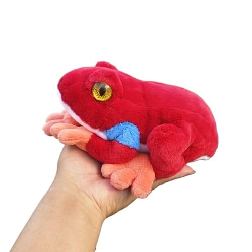 MZICXV 7,5" Realistisches Plüschtier in Baumform, weiches Stofftier, süßes Plüschfrosch-Geschenk (Rhacophoridae)(Red) von MZICXV