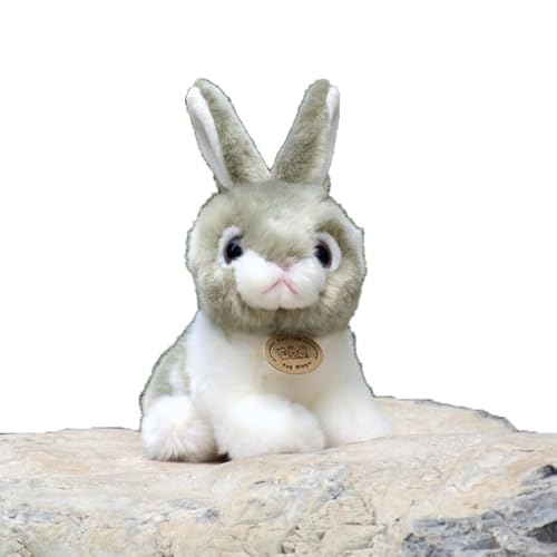 MZICXV 7,9" Hasen-Plüschtier, realistisches Stoffkaninchen, weiches und kuscheliges Kaninchen-Plüschtier(Grey) von MZICXV