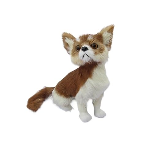 MZICXV 7,9" Realistische Chihuahua-Figur, süße Welpen-Hundestatue, lebensechtes Hundemodell, Tier-Sammlerstück(Picture Color) von MZICXV