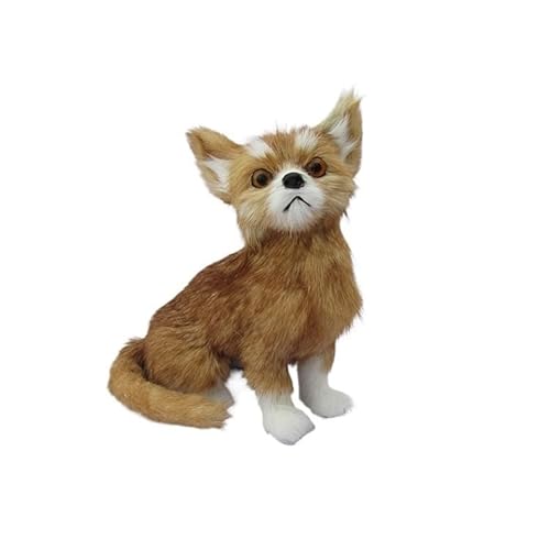MZICXV 7,9" Realistische Chihuahua-Figur, süße Welpen-Hundestatue, lebensechtes Hundemodell, Tier-Sammlerstück(Yellow) von MZICXV
