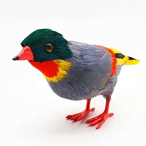 MZICXV 7,9" Realistische Lovebird-Figur, Federvogel-Ornament, handgefertigtes Vogeldekor, Wohndekor (Leiothrix) von MZICXV