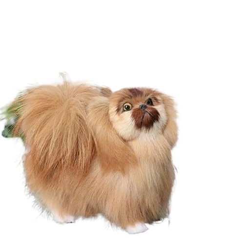 MZICXV 7,9" Realistische Pekingese-Hundefigur, Kunsttierstatue, leichtes Wohndekor von MZICXV