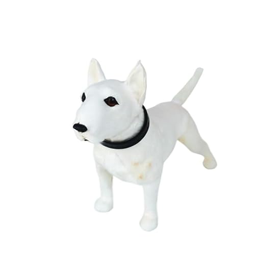 MZICXV 8,7" Realistische Bullterrier Figur, Kunsthund Statue, handgefertigte Wohndekoration(White) von MZICXV