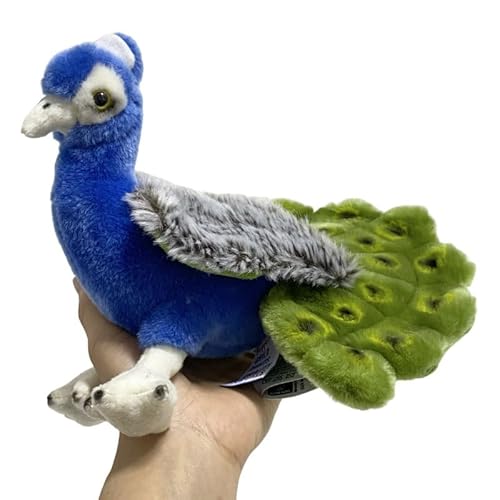 MZICXV 8,7" Realistisches Pfauenplüschtier, weiches Pfauen-Stofftier, Wildtiervogelplüsch (Pavo) von MZICXV