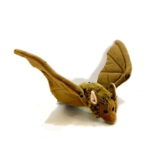 MZICXV 9,8" Fledermaus-Plüsch-Schlüsselanhänger, weiches braunes Fledermaus-Stofftier, Wildtier-Plüsch-Schlüsselring (Chiroptera spp.) von MZICXV