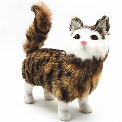 MZICXV 9,8" Realistische Tabby Figur, Kunsttierstatue, handgefertigtes Wohndekor, Geschenk for Liebhaber(Yellow) von MZICXV