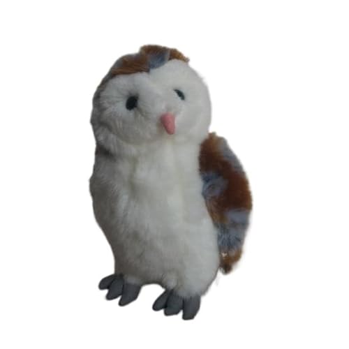 MZICXV 9,8" Realistisches Schleiereulen-Plüschtier, Sitzende Schleiereule, Kuscheltier, Weicher Vogelplüsch (Tyto longimembris) von MZICXV