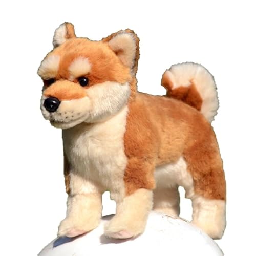 MZICXV 9,8" Shiba Inu Plüschtier, realistischer Stoffhund, weiches und kuscheliges Plüschwelpen-Plüschtier(Caramel Colour,50CM) von MZICXV