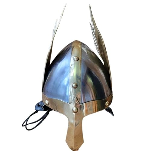 MZICXV Authentischer Walkürenhelm mit Messingflügeln – Nordischer tragbarer Helm for Erwachsene – Mittelalterliches Fantasy-Kostümzubehör MZICXV Authentischer Walkürenhelm mit Messingflügeln – Nordischer tragbarer Helm for Erwachsene – Mittelalterliches Fantasy-Kostümzubehör von MZICXV