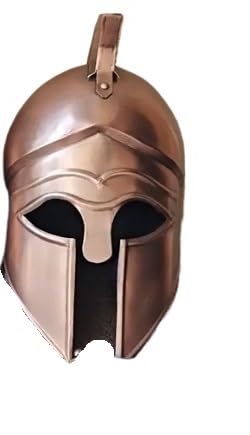 MZICXV Griechischer korinthischer Helm mit roter Feder, tragbarer Spartan-Stahlhelm(Brass) von MZICXV