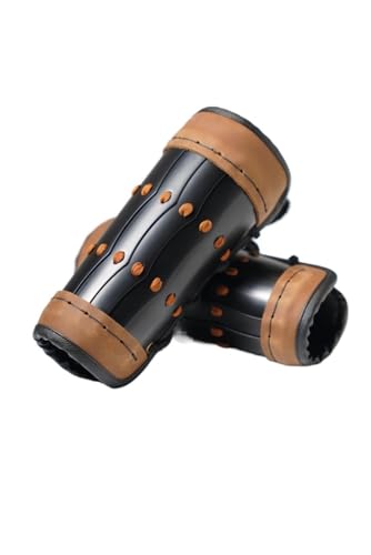 MZICXV Hand-Forged Steel Bracers | Armour Arm Guards | Hanfu & Accessory | Blued & Gold Finishes(A) von MZICXV