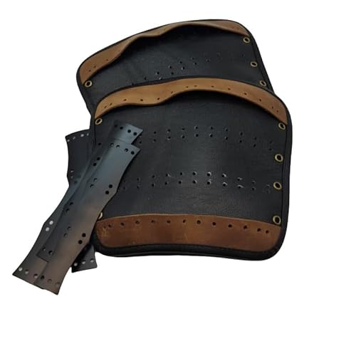 MZICXV Hand-Forged Steel Bracers | Armour Arm Guards | Hanfu & Accessory | Blued & Gold Finishes(F) von MZICXV