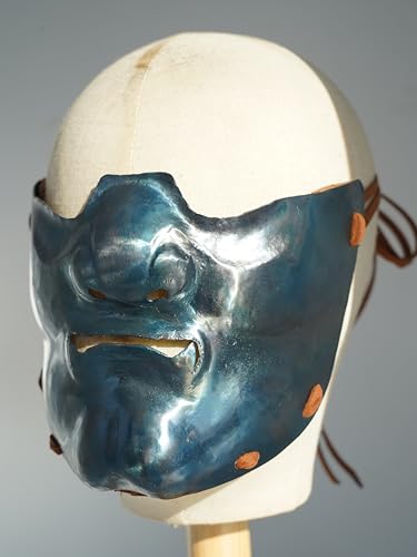 MZICXV Handmade Blued Steel Half-Face | Authentic Armour Face Guard | &Display von MZICXV