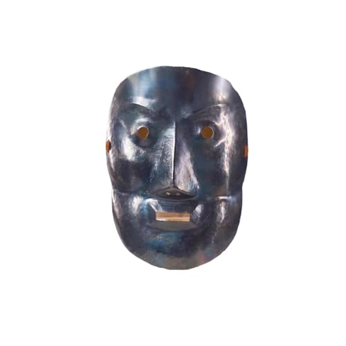MZICXV Handmade Historical Replica Helmet with Face | Authentic Iron Pagoda Steel Helm with Lamellar Neck Guard for Reenactment & Display(Mask) von MZICXV