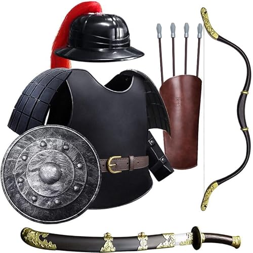 MZICXV Kinderkostüm-Set „Antiker chinesischer Krieger“, Kunststoffrüstung im Stil der Ming-Dynastie, Helm, Schwert, Schild, Pfeil und Bogen for Jungen, Verkleidung, Rollenspiele und Aufführungen(B) MZICXV Kinderkostüm-Set „Antiker chinesischer Krieger“, Kunststoffrüstung im Stil der Ming-Dynastie, Helm, Schwert, Schild, Pfeil und Bogen for Jungen, Verkleidung, Rollenspiele und Aufführungen(B) von MZICXV