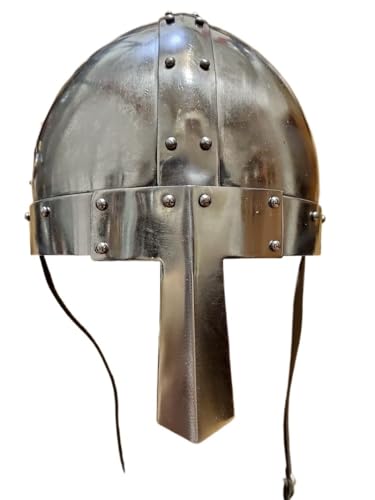 MZICXV Normannischer Ritterhelm mit Nasenschutz, Kreuzritter-Kesselhut, genietete tragbare Rüstung von MZICXV