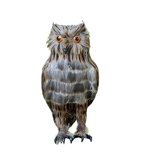 MZICXV Realistische Eulenfigur, Tierstatue aus Kunstfedern, leichte Heim- und Gartendekoration (Otus lettia)(A 27cm) von MZICXV