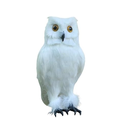 MZICXV Realistische Eulenfigur, Tierstatue aus Kunstfedern, leichte Heim- und Gartendekoration (Otus lettia)(B 27cm) von MZICXV