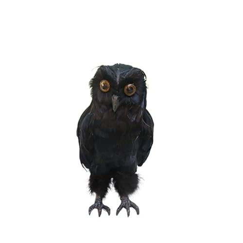 MZICXV Realistische Eulenfigur, Tierstatue aus Kunstfedern, leichte Heim- und Gartendekoration (Otus lettia)(E 27cm) von MZICXV