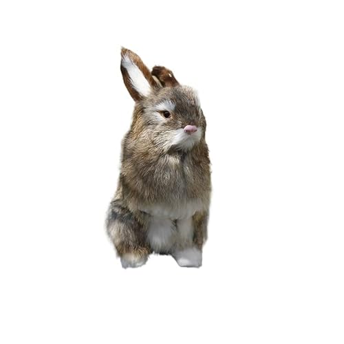 MZICXV Realistische Hasenfigur, Kunsthasenstatue, Wohndekoration, Osterdekoration(Brown 24cm) von MZICXV