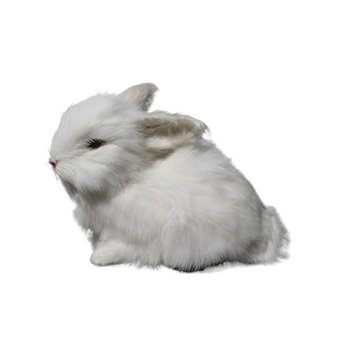MZICXV Realistische Hasenfigur, Kunsthasenstatue, Wohndekoration, Osterdekoration(White 22cm) von MZICXV