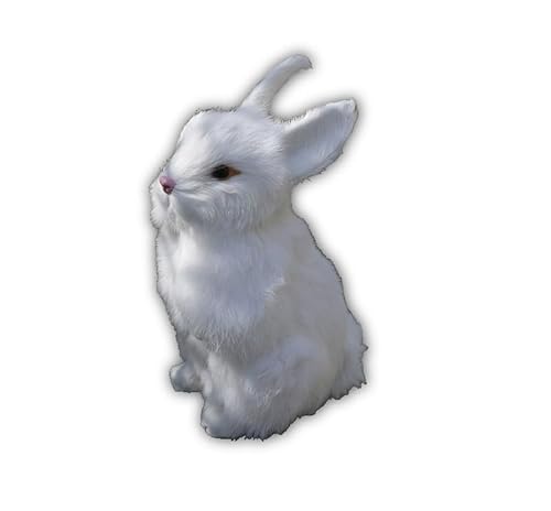 MZICXV Realistische Hasenfigur, Kunsthasenstatue, Wohndekoration, Osterdekoration(White 24cm) von MZICXV