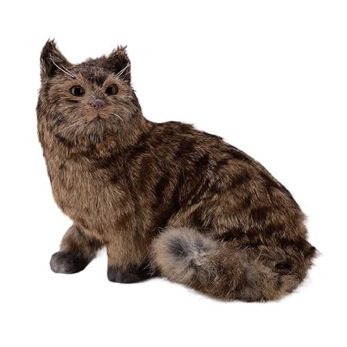 MZICXV Realistische sitzende Figur, lebensechte Tabby-Statue, Modell-Wohndekor von MZICXV