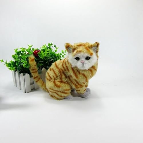 MZICXV Realistische sitzende Figur, lebensechtes Kätzchenmodell, Geschenk for Liebhaber(Yellow) von MZICXV