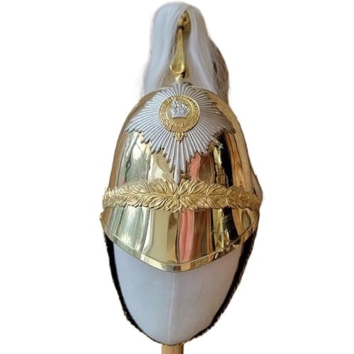 MZICXV Replik eines britischen Household Cavalry-Helms | Royal Guards Lifeguards Trooper Kürassierhelm mit Federbusch | Sammlerstück-Kopfbedeckung(B) von MZICXV