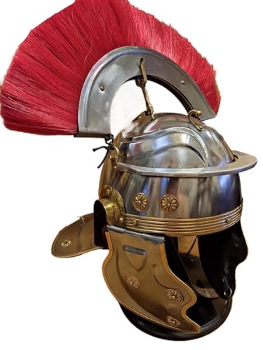 MZICXV Römischer Zenturiohelm mit abnehmbarem Wappen – tragbarer Rüstungshelm eines antiken römischen Soldaten for Reenactment, Kostüm und Ausstellung von MZICXV