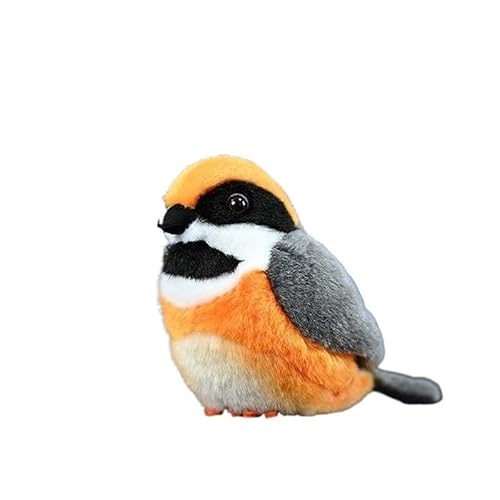 MZICXV Simulation Fat Chirp Series Toy Doll Red Head Tail Tit Plush Toy Pendant Soft and Cute Companion Gift von MZICXV