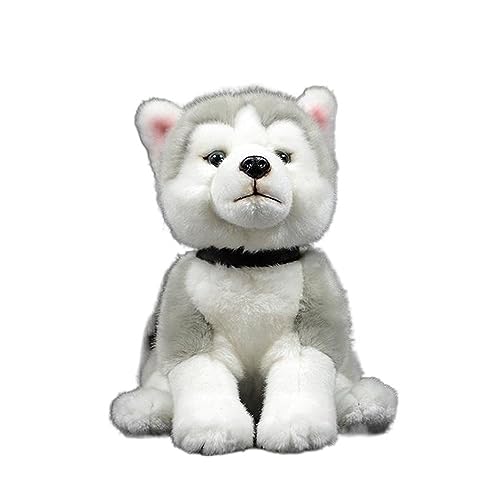 MZICXV Simulation Hundepuppe Husky Puppe Squat Dog Weiches Plüschtiermodell von MZICXV