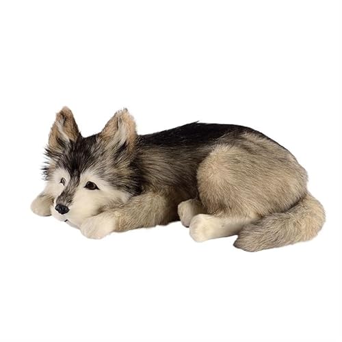 MZICXV Simulation Husky Deutscher Schäferhund Plüschtier Niedliches Tierwelpenmodell Wohnkultur Kindergeschenk(Grey) von MZICXV