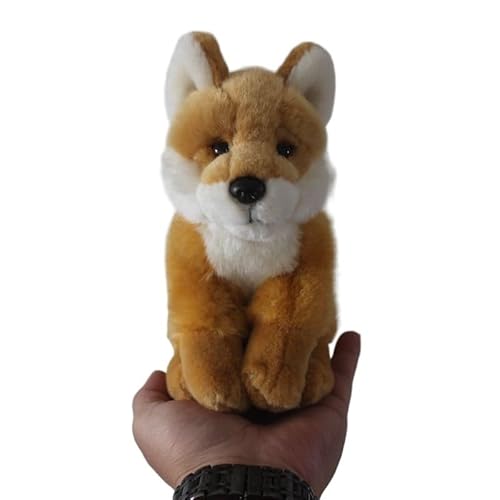 MZICXV Simulation Kleiner Fuchs Plüschpuppe Tier Feuerfuchs Grasfuchs Plüschtier weich und niedlich 's frühe Bildung Geschenk Home Ornament(Metallic) von MZICXV