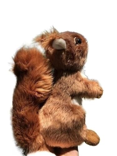 MZICXV Simulation Kleines Eichhörnchen Plüschtier Kleines Tier Plüschpuppe Weich Und Niedlich Rotes Eichhörnchen Früherziehung Geschenk Heimdekoration(Brown) von MZICXV