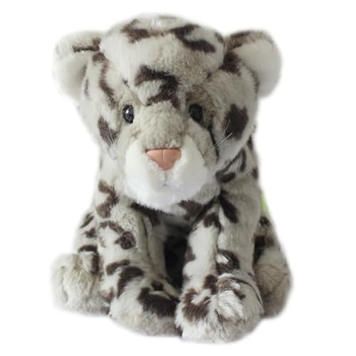 MZICXV Simulation Leopard Plüsch Puppe Aiye Leopard Gepard Schnee Leopard Plüsch Spielzeug Weiche Und Niedliche Frühen Bildung Geschenk Hause Dekoration(Grey) von MZICXV