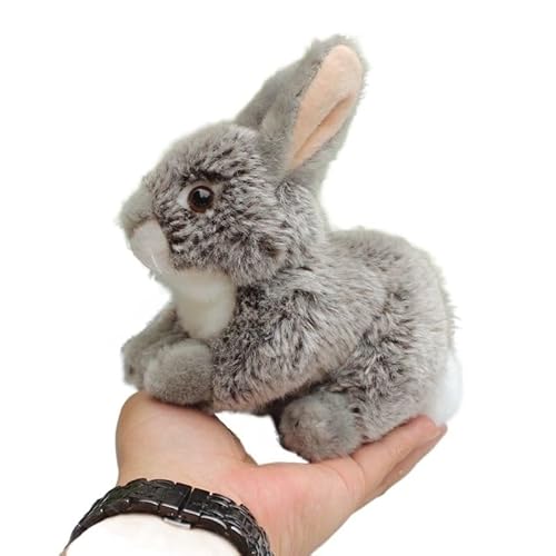MZICXV Simulation Mini Bunny Plüsch Spielzeug Tier Gras Kaninchen Plüsch Puppe Weich Und Niedlich Begleitende Geschenke for Home Dekoration(Grey) von MZICXV