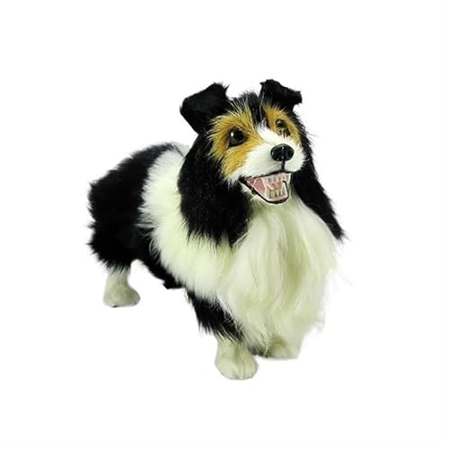 MZICXV Simulation Niedlicher Welpe Plüschtier Border Collie Heimtextilien Tiermodell Kinderbegleitergeschenk von MZICXV