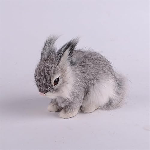 MZICXV Simulation Niedliches Kaninchen Plüschtier Heimtextilien Tiermodell Kindergeschenk(Grey) von MZICXV