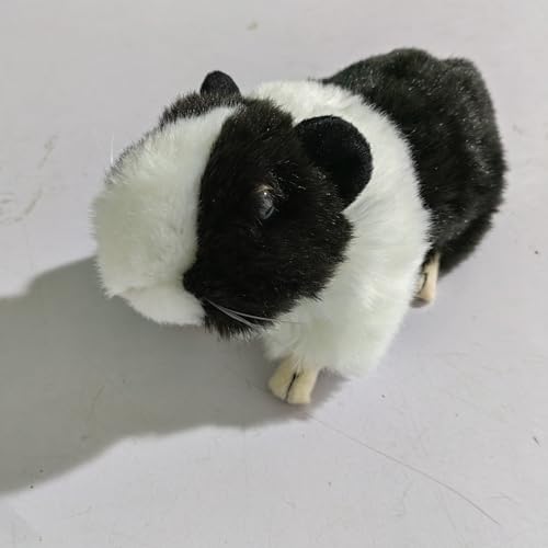 MZICXV Simulation PP-Baumwolle, süßes kleines Meerschweinchen, Plüschpuppe, Hamster, Plüschtier, Früherziehung, Geschenk, Heimdekoration (Cavia porcellus)(Black and White) von MZICXV
