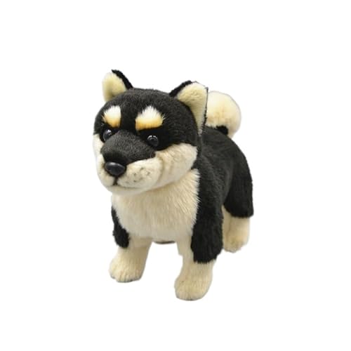 MZICXV Simulation PP Baumwolle Tier Shiba Inu Welpe Plüsch Spielzeug Weich und Niedlich Früherziehung Geschenk Home Dekoration(Black) von MZICXV