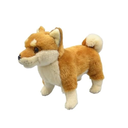 MZICXV Simulation PP Baumwolle Tier Shiba Inu Welpe Plüsch Spielzeug Weich und Niedlich Früherziehung Geschenk Home Dekoration(Brown) von MZICXV