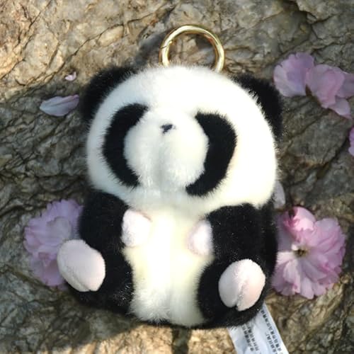 MZICXV Simulation Panda-Puppe, Tierpuppe, Plüschtier, süßes molliges kleines Panda-Puppengeschenk(Black,12cm) von MZICXV