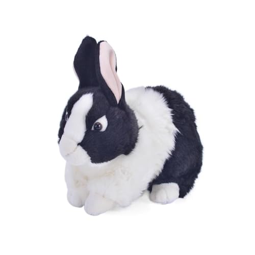 MZICXV Simulation Plüschtier Kaninchen Plüschpuppe Stoffpuppe Hasenpuppe Weiches und süßes Geschenk(Black) von MZICXV